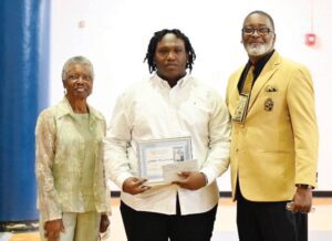 Lorraine Shubert and Dr. Thaddeus Shubert presented the $1000 Edith M. Shubert Memorial Book Scholarship to Jordan McCollough and Aisha Griffin (not pictured).